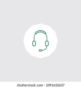 Very Attractive Editable Colored Line Headphone icon. Eps-10.