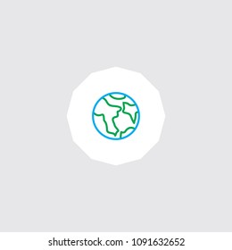 Very Attractive Editable Colored Line globe icon. Eps-10.