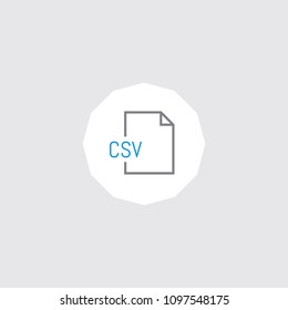 Very Attractive Editable Colored Line CSV Document icon. Eps-10.