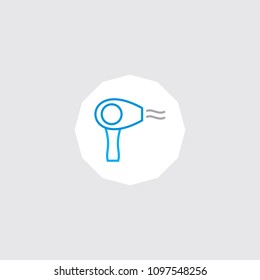 Very Attractive Editable Colored Line Hair Dryer icon. Eps-10.