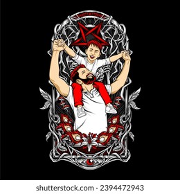 very awesome illustration for t shirt design and other
