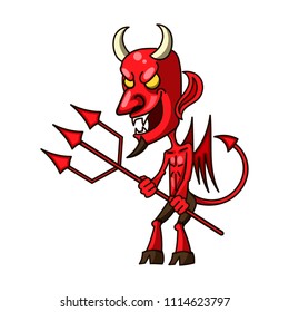 Very bad guy with horns and a Trident in his hands