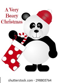 A Very Beary Christmas Panda Baer with Stocking