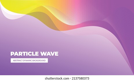 Very beautiful abstract background from a wave of white blue pink particles. Flyer banner template vector eps 10. Vector illustration
