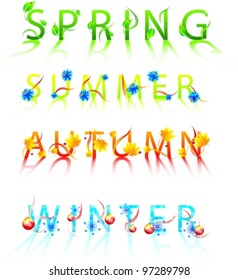 Very beautiful composition from associated time year. Vector illustration. isolated on white background, EPS8, all parts (object)  closed, possibility to edit, without transparence.