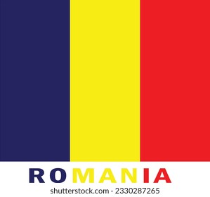 A very beautiful dark blue,  yellow, and red color Romania flag.