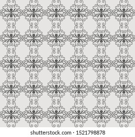 Very beautiful ethnic seamless pattern, gray and dark neutral, stylish, for backgrounds, carpets, wallpapers, clothing, wrappers, fabrics, classic and vintage vector illustrations. floral, abstract.