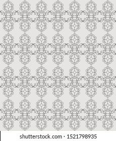 Very beautiful ethnic seamless pattern, gray and dark neutral, stylish, for backgrounds, carpets, wallpapers, clothing, wrappers, fabrics, classic and vintage vector illustrations. floral, abstract.