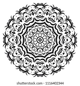 Very beautiful flower mandala. decorative vector. gold, black color. vector fantastic illustration