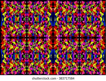 a very beautiful kaleidoscope or a stained-glass window on a black background