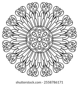 very beautiful mandala design for coloring book, creative mandala art for tattoo design
