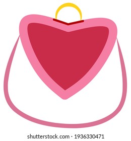 Very beautiful pink vector love motif lady bag