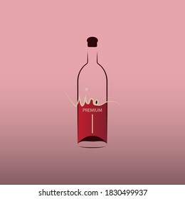 a very beautiful red colored drink bottle, perfect for any alcoholic drink logo