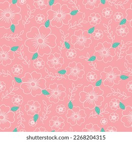 Sehr schönes Nahtloses Blumenmuster. Kreative Vintage-Vintage-Struktur. Muster für Tapeten, Hintergrund, Oberfläche, Stoff, Druck, Deckel, Banner und Einladung, Vektorgrafik