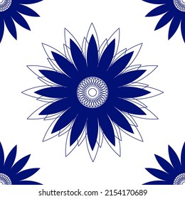 very beautiful seamless pattern design for decorating,wallpaper,wrapping paper,fabric,backdrop and etc.Mexican Traditional Talavera Style Tiles México - Floral Composition.