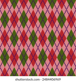 Very beautiful seamless pattern design for decorating, wallpaper, fabric, backdrop and etc. Seamless argyle Pattern. Chrismas clolor.