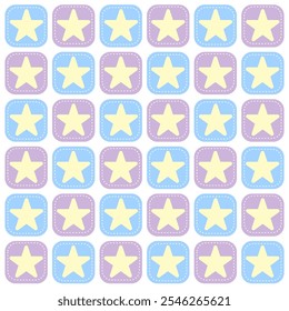 Muito bonito design de padrão sem costura para decoração, papel de parede, papel de embalagem, tecido, pano de fundo e etc. Estrelas com cor Pastel.