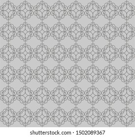 Very beautiful Seamless pattern gray and dark neutral, stylish, for backgrounds, carpets, wallpapers, clothing, wrappers, fabrics, classic and vintage vector illustrations. floral, abstract.