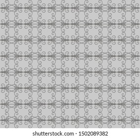 Very beautiful Seamless pattern gray and dark neutral, stylish, for backgrounds, carpets, wallpapers, clothing, wrappers, fabrics, classic and vintage vector illustrations. floral, abstract.
