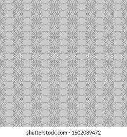 Very beautiful Seamless pattern gray and dark neutral, stylish, for backgrounds, carpets, wallpapers, clothing, wrappers, fabrics, classic and vintage vector illustrations. floral, abstract.