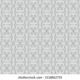 Very beautiful Seamless pattern gray and dark neutral, stylish, for backgrounds, carpets, wallpapers, clothing, wrappers, fabrics, classic and vintage vector illustrations. floral, abstract.
