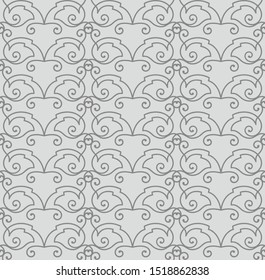 Very beautiful Seamless pattern gray and dark neutral, stylish, for backgrounds, carpets, wallpapers, clothing, wrappers, fabrics, classic and vintage vector illustrations. floral, abstract.