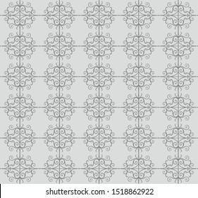 Very beautiful Seamless pattern gray and dark neutral, stylish, for backgrounds, carpets, wallpapers, clothing, wrappers, fabrics, classic and vintage vector illustrations. floral, abstract.