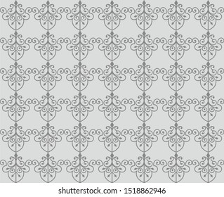 Very beautiful Seamless pattern gray and dark neutral, stylish, for backgrounds, carpets, wallpapers, clothing, wrappers, fabrics, classic and vintage vector illustrations. floral, abstract.