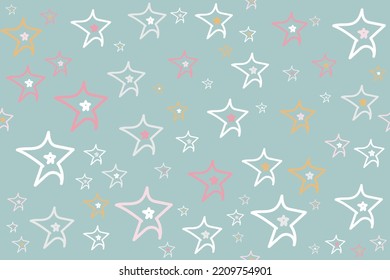 Very beautiful Star seamless patterns vector illustration design It is a pattern created by combining freehand. Create beautiful fabric patterns. Design for print. Using in the fashion industry.