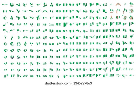 very big collection of vector flags of the Nigeria
