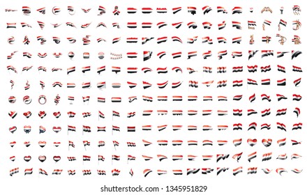 very big collection of vector flags of the Yemen