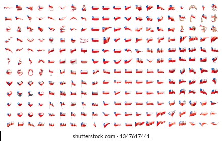 very big collection of vector flags of the Chile