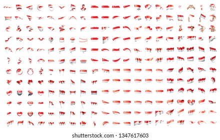very big collection of vector flags of the Singapore