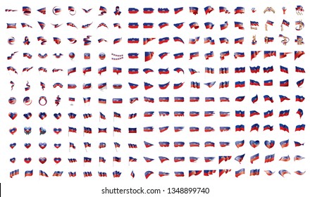 very big collection of vector flags of the Haiti