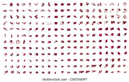 very big collection of vector flags of the Qatar