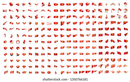 very big collection of vector flags of the kirghizia