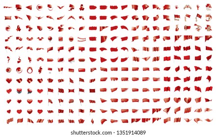 very big collection of vector flags of the Morocco