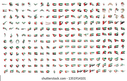 very big collection of vector flags of the United Arab Emirates