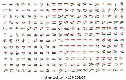 very big collection of vector flags of the Tajikistan