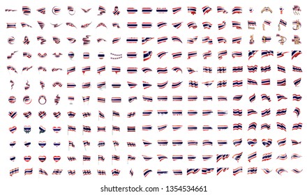 very big collection of vector flags of the Thailand