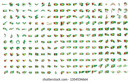 very big collection of vector flags of the Guyana