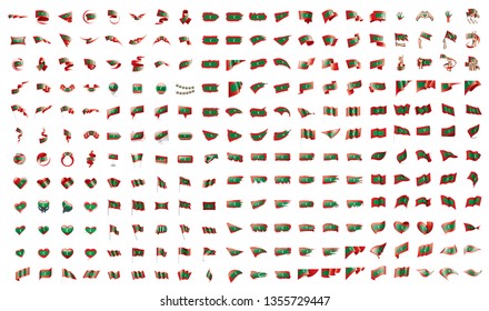 very big collection of vector flags of the Maldives