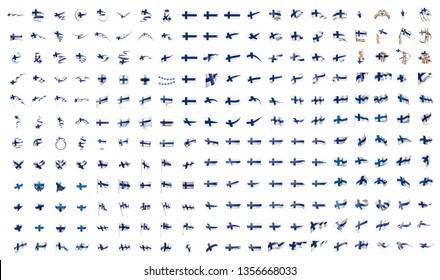 very big collection of vector flags of the Finland