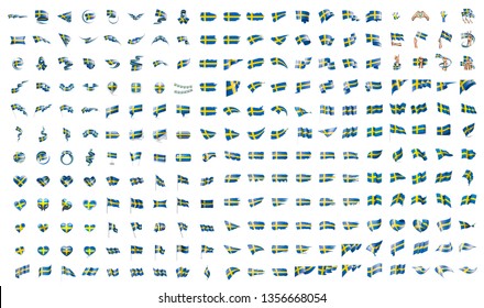 very big collection of vector flags of the Sweden