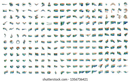 very big collection of vector flags of the south africa