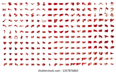 very big collection of vector flags of the Albania