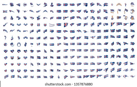 very big collection of vector flags of the Iceland
