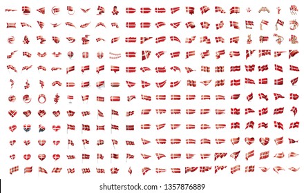 very big collection of vector flags of the Denmark