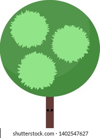 Uma árvore verde muito grande em forma circular com muitas ramificações , vetores, desenhos em cores ou ilustrações.