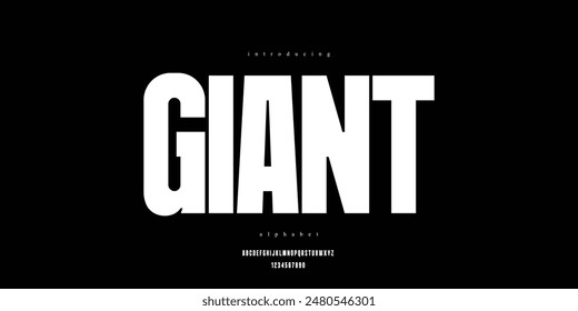 very big very large great vast immense tremendous mighty alphabet font vector